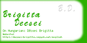 brigitta decsei business card