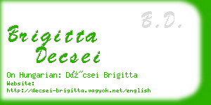 brigitta decsei business card